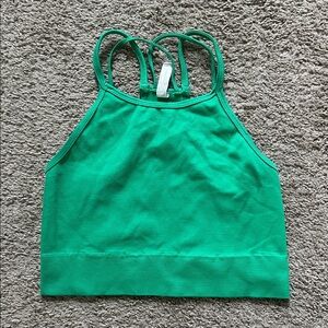 Crop tank stretchy green